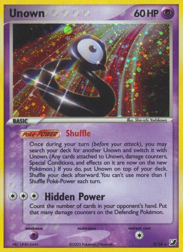 Unown B/28 — EX Unseen Forces (English Pokémon TCG card)