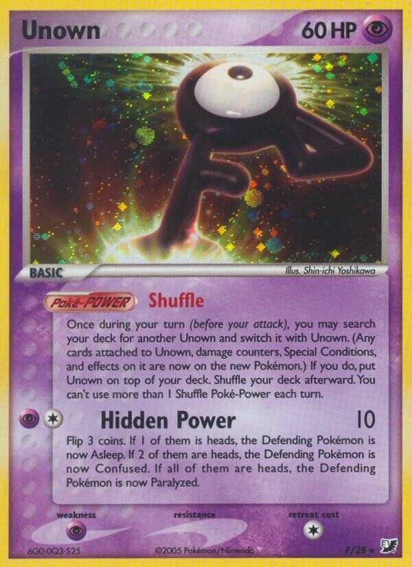 Unown F/28 — EX Unseen Forces (English Pokémon TCG card)
