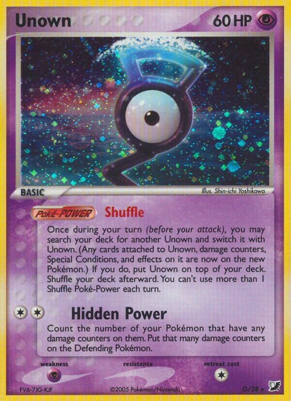Unown G/28 — EX Unseen Forces (English Pokémon TCG card)
