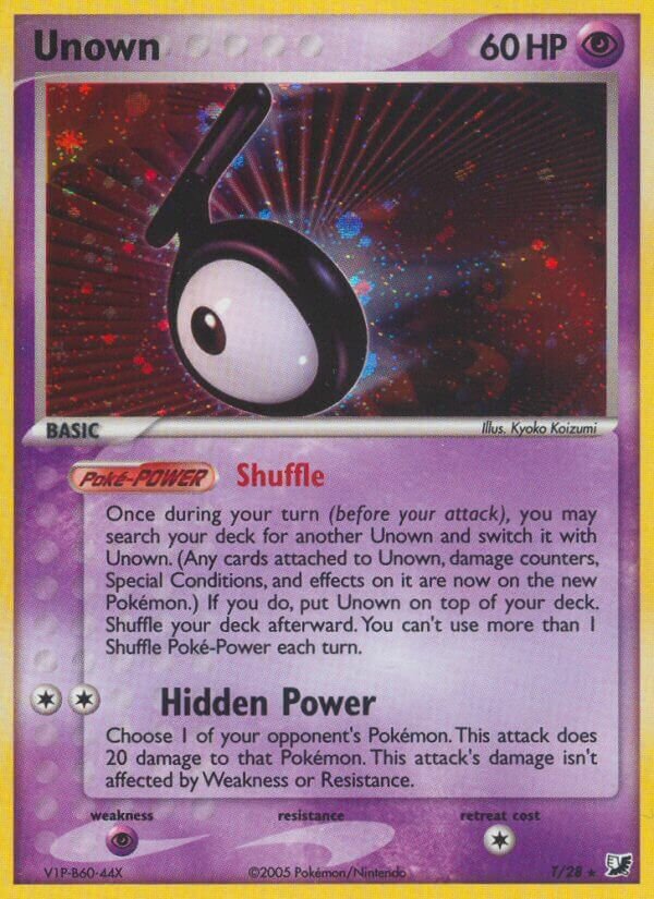 Unown T/28 — EX Unseen Forces (English Pokémon TCG card)