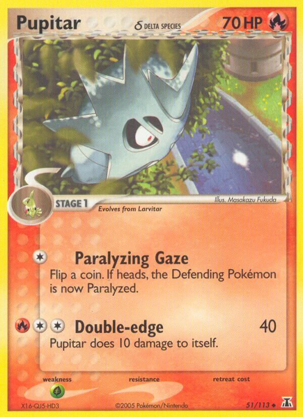 Pupitar 051/113 — EX Delta Species (English Pokémon TCG card)
