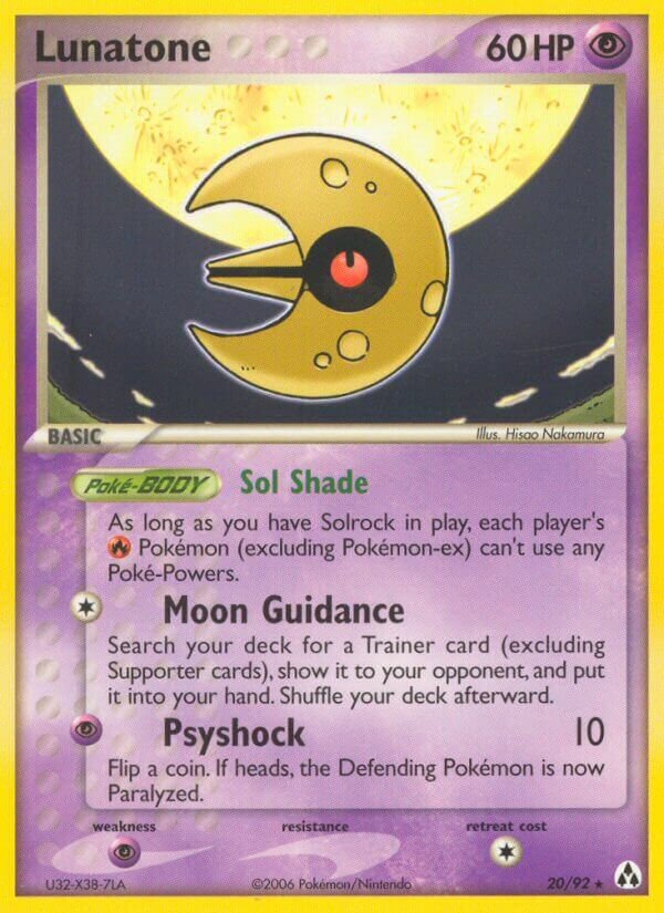 Lunatone 020/92 — EX Legend Maker (English Pokémon TCG card)