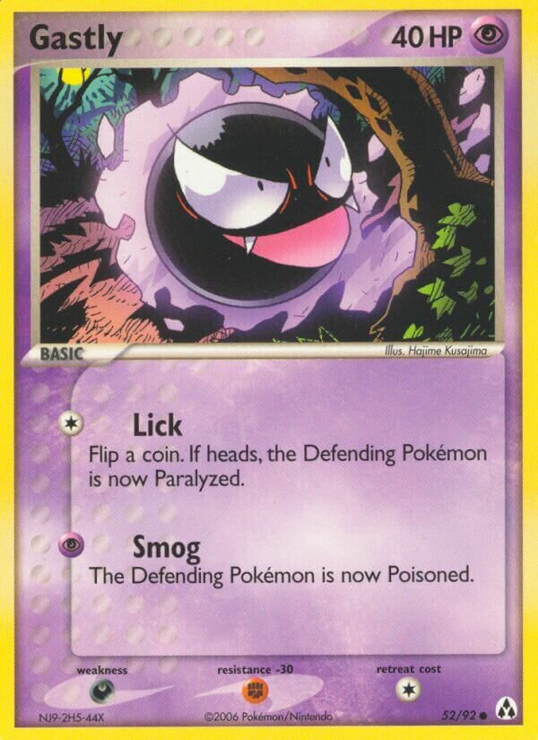 Gastly 052/92 — EX Legend Maker (English Pokémon TCG card)