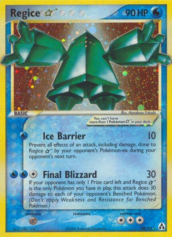 Regice ☆ 090/92 — EX Legend Maker (English Pokémon TCG card)