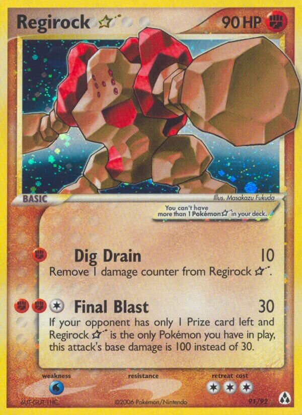 Regirock ☆ 091/92 — EX Legend Maker (English Pokémon TCG card)