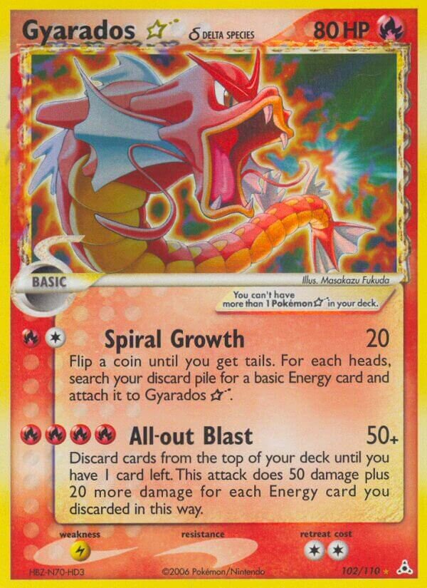 Gyarados ☆ 102/110 — EX Holon Phantoms (English Pokémon TCG card)