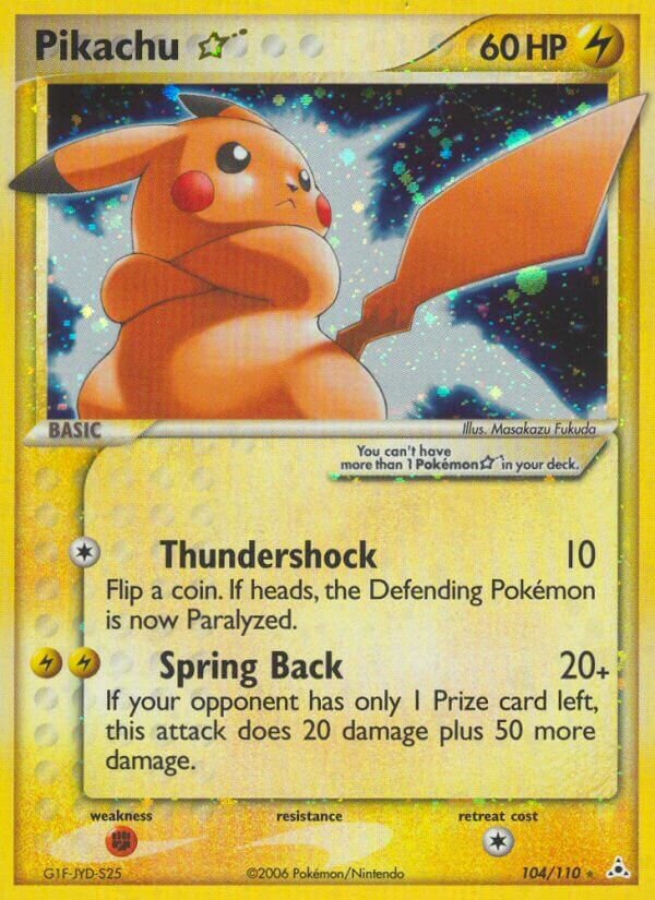 Pikachu ☆ 104/110 — EX Holon Phantoms (English Pokémon TCG card)