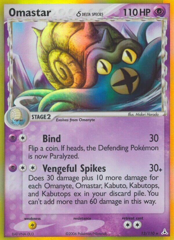 Omastar 013/110 — EX Holon Phantoms (English Pokémon TCG card)