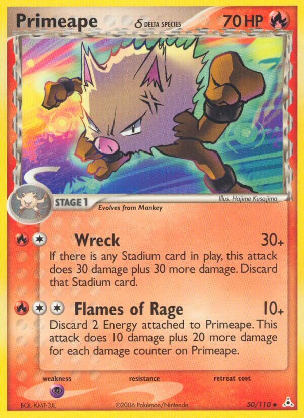Primeape 050/110 — EX Holon Phantoms (English Pokémon TCG card)