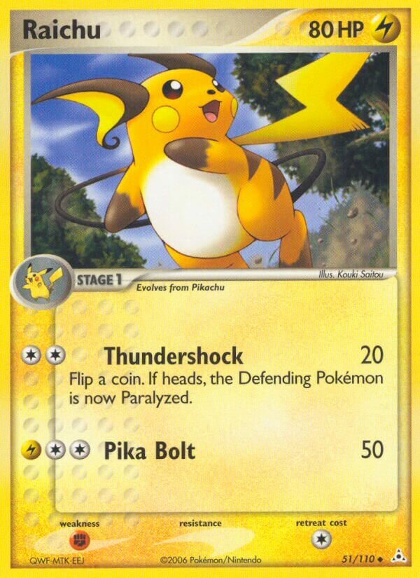 Raichu 051/110 — EX Holon Phantoms (English Pokémon TCG card)