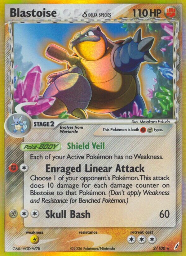 Blastoise 002/100 — EX Crystal Guardians (English Pokémon TCG card)