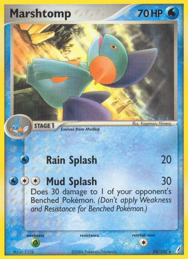 Marshtomp 024/100 — EX Crystal Guardians (English Pokémon TCG card)