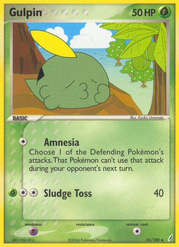 Gulpin 033/100 — EX Crystal Guardians (English Pokémon TCG card)