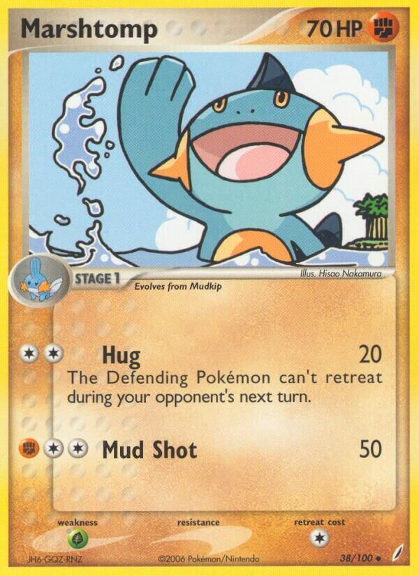 Marshtomp 038/100 — EX Crystal Guardians (English Pokémon TCG card)
