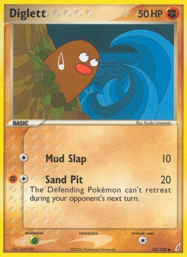 Diglett 050/100 — EX Crystal Guardians (English Pokémon TCG card)