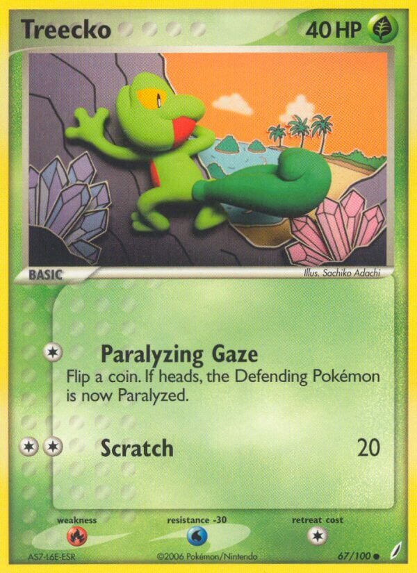 Treecko 067/100 — EX Crystal Guardians (English Pokémon TCG card)