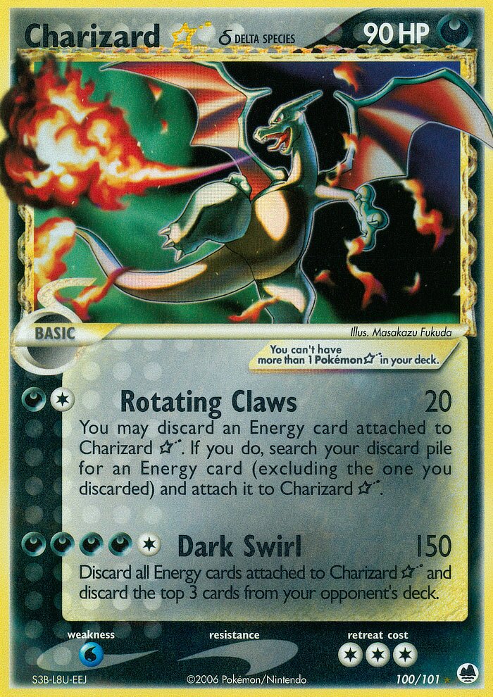 Charizard ☆ 100/101 — EX Dragon Frontiers (English Pokémon TCG card)
