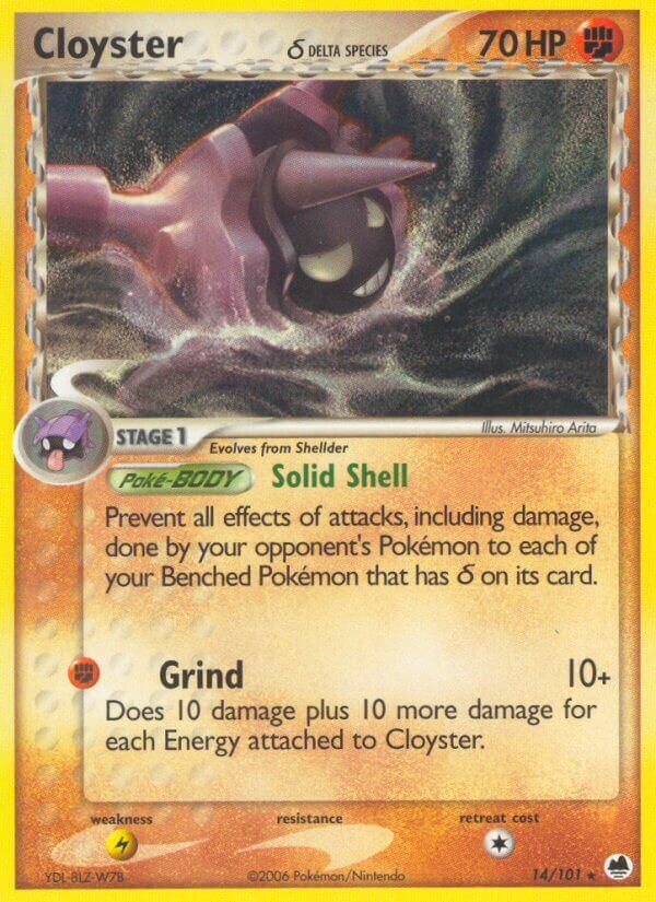 Cloyster 014/101 — EX Dragon Frontiers (English Pokémon TCG card)