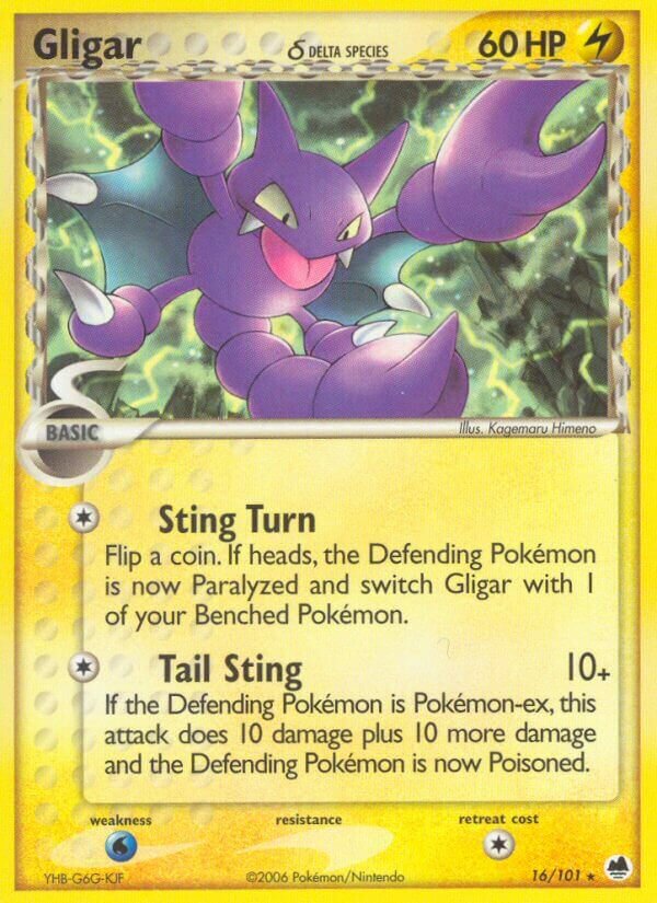 Gligar 016/101 — EX Dragon Frontiers (English Pokémon TCG card)