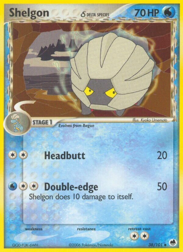 Shelgon 038/101 — EX Dragon Frontiers (English Pokémon TCG card)
