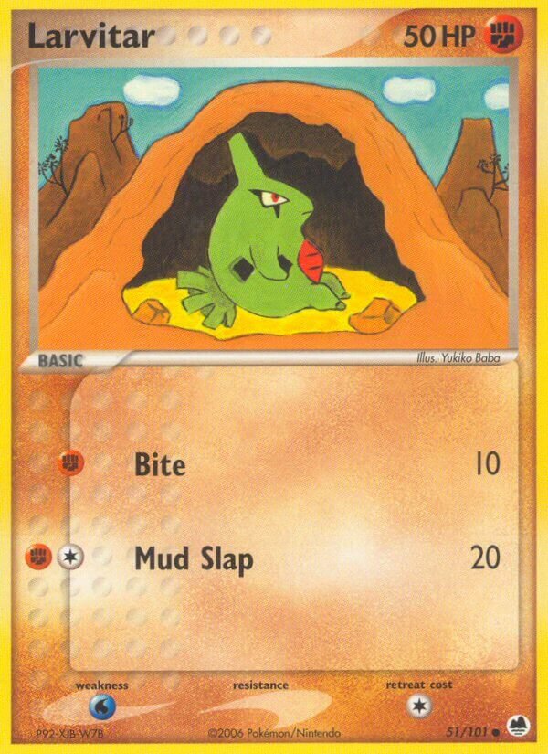 Larvitar 051/101 — EX Dragon Frontiers (English Pokémon TCG card)