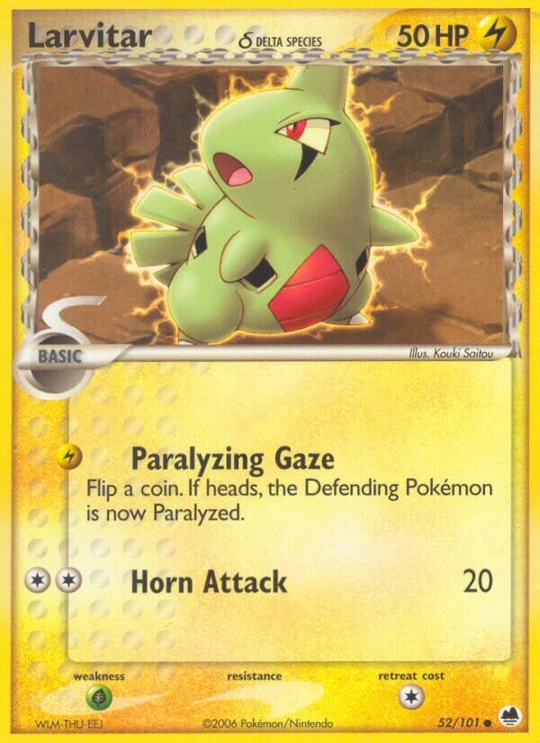 Larvitar 052/101 — EX Dragon Frontiers (English Pokémon TCG card)