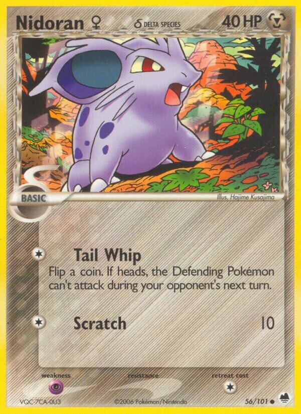 Nidoran ♀ 056/101 — EX Dragon Frontiers (English Pokémon TCG card)