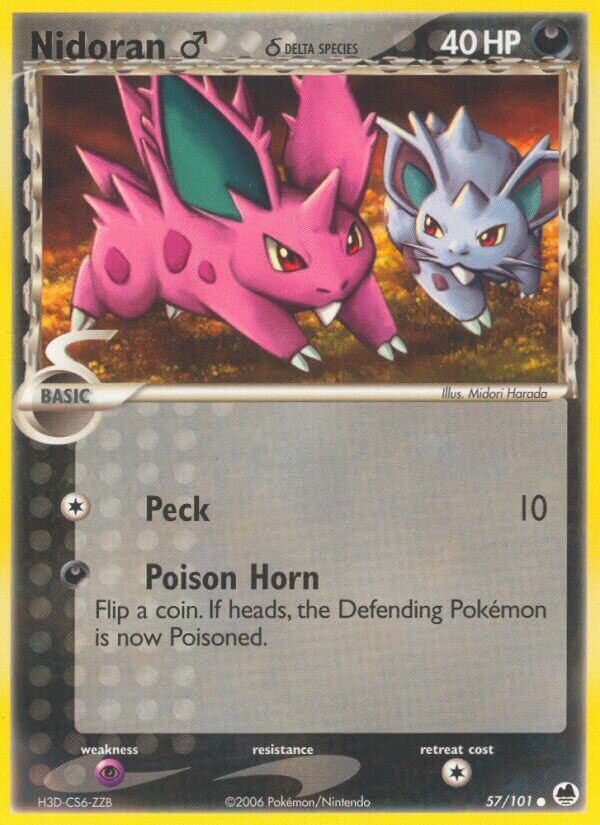 Nidoran ♂ 057/101 — EX Dragon Frontiers (English Pokémon TCG card)