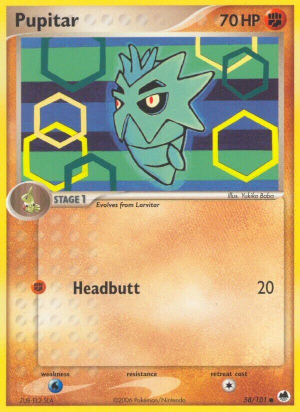 Pupitar 058/101 — EX Dragon Frontiers (English Pokémon TCG card)