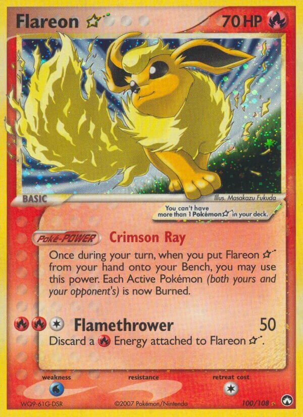 Flareon ☆ 100/108 — EX Power Keepers (English Pokémon TCG card)