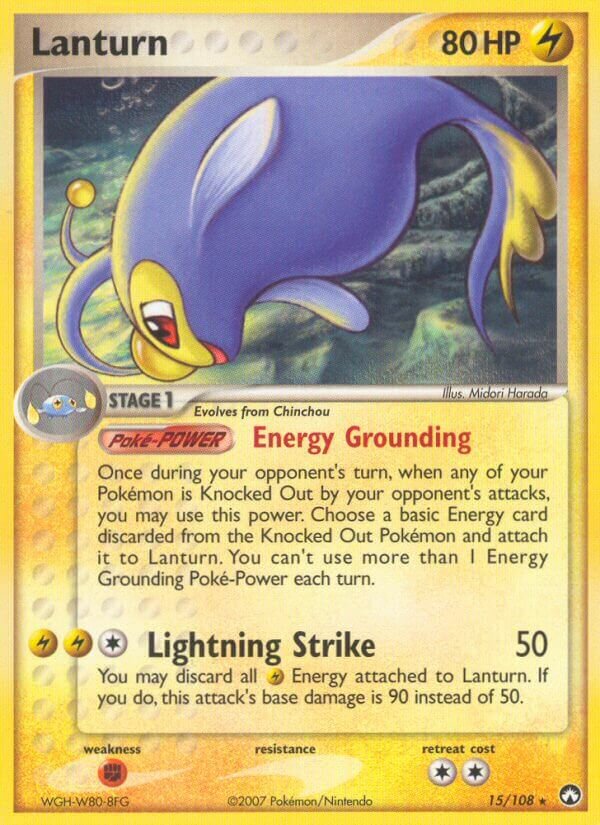 Lanturn 015/108 — EX Power Keepers (English Pokémon TCG card)