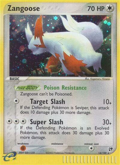 Zangoose 014/100 — EX Sandstorm (English Pokémon TCG card)