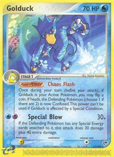 Golduck 017/100 — EX Sandstorm (English Pokémon TCG card)