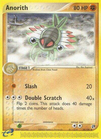 Anorith 028/100 — EX Sandstorm (English Pokémon TCG card)