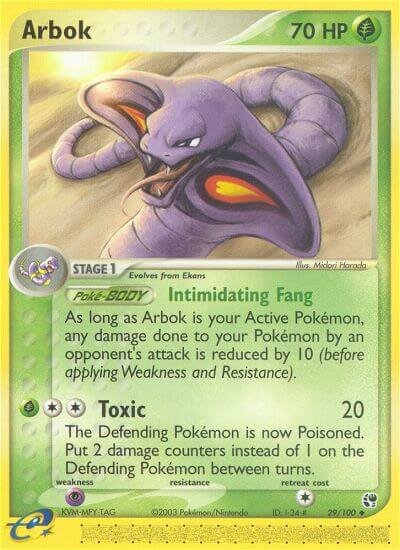 Arbok 029/100 — EX Sandstorm (English Pokémon TCG card)