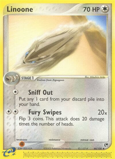 Linoone 044/100 — EX Sandstorm (English Pokémon TCG card)