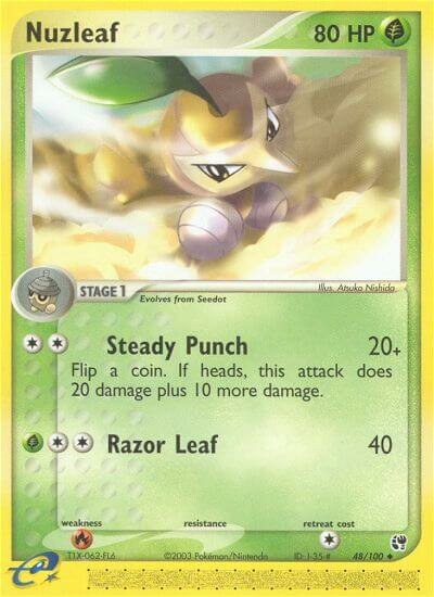 Nuzleaf 048/100 — EX Sandstorm (English Pokémon TCG card)