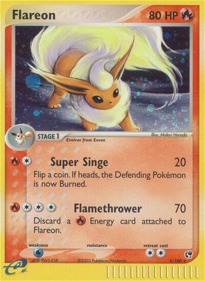 Flareon 005/100 — EX Sandstorm (English Pokémon TCG card)