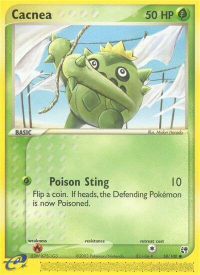Cacnea 058/100 — EX Sandstorm (English Pokémon TCG card)