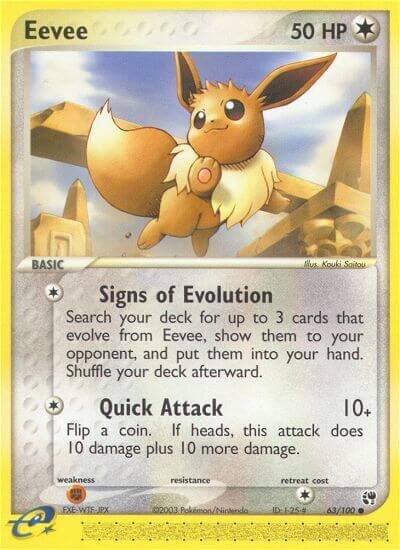 Eevee 063/100 — EX Sandstorm (English Pokémon TCG card)