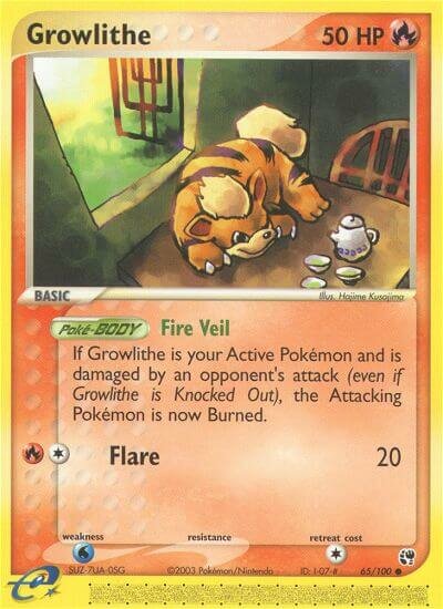 Growlithe 065/100 — EX Sandstorm (English Pokémon TCG card)