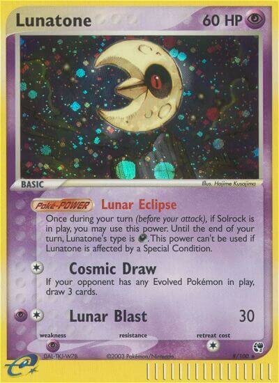 Lunatone 008/100 — EX Sandstorm (English Pokémon TCG card)