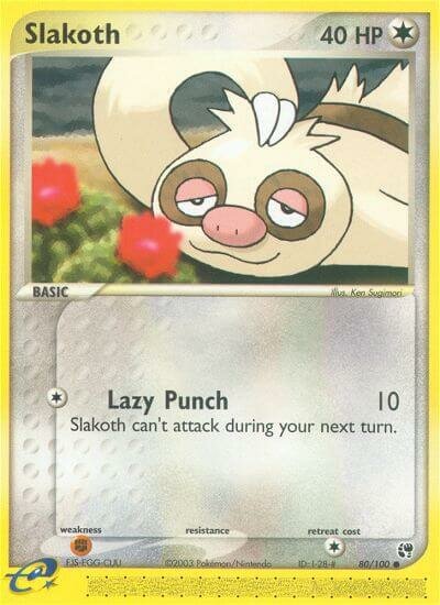 Slakoth 080/100 — EX Sandstorm (English Pokémon TCG card)