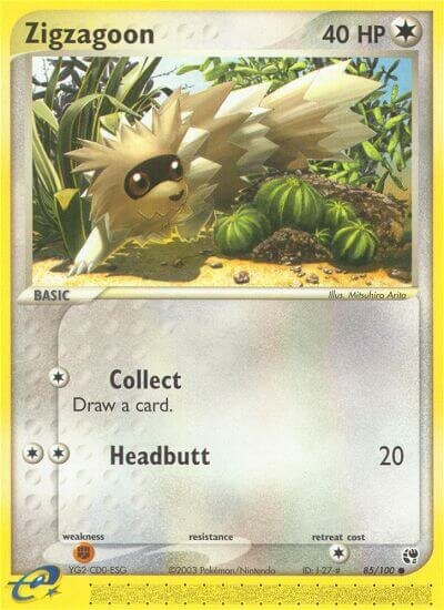 Zigzagoon 085/100 — EX Sandstorm (English Pokémon TCG card)