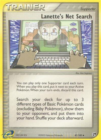 Lanette's Net Search 087/100 — EX Sandstorm (English Pokémon TCG card)