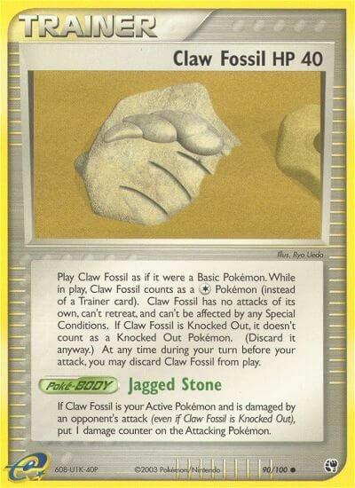 Claw Fossil 090/100 — EX Sandstorm (English Pokémon TCG card)
