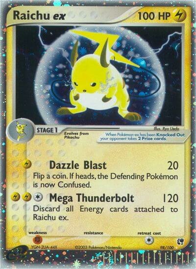 Raichu ex 098/100 — EX Sandstorm (English Pokémon TCG card)
