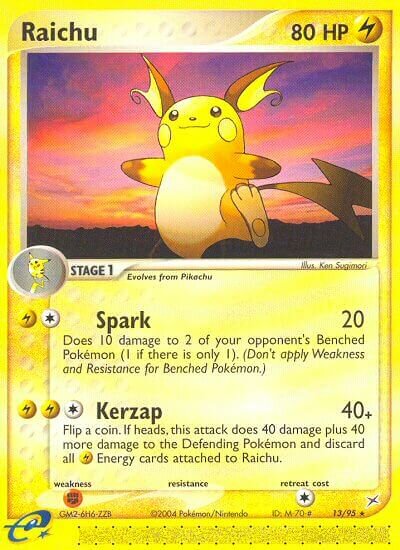 Raichu 013/95 — EX Team Magma vs Team Aqua (English Pokémon TCG card)