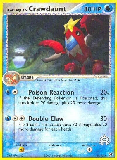 Team Aqua's Crawdaunt 014/95 — EX Team Magma vs Team Aqua (English Pokémon TCG card)