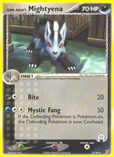 Team Aqua's Mightyena 015/95 — EX Team Magma vs Team Aqua (English Pokémon TCG card)